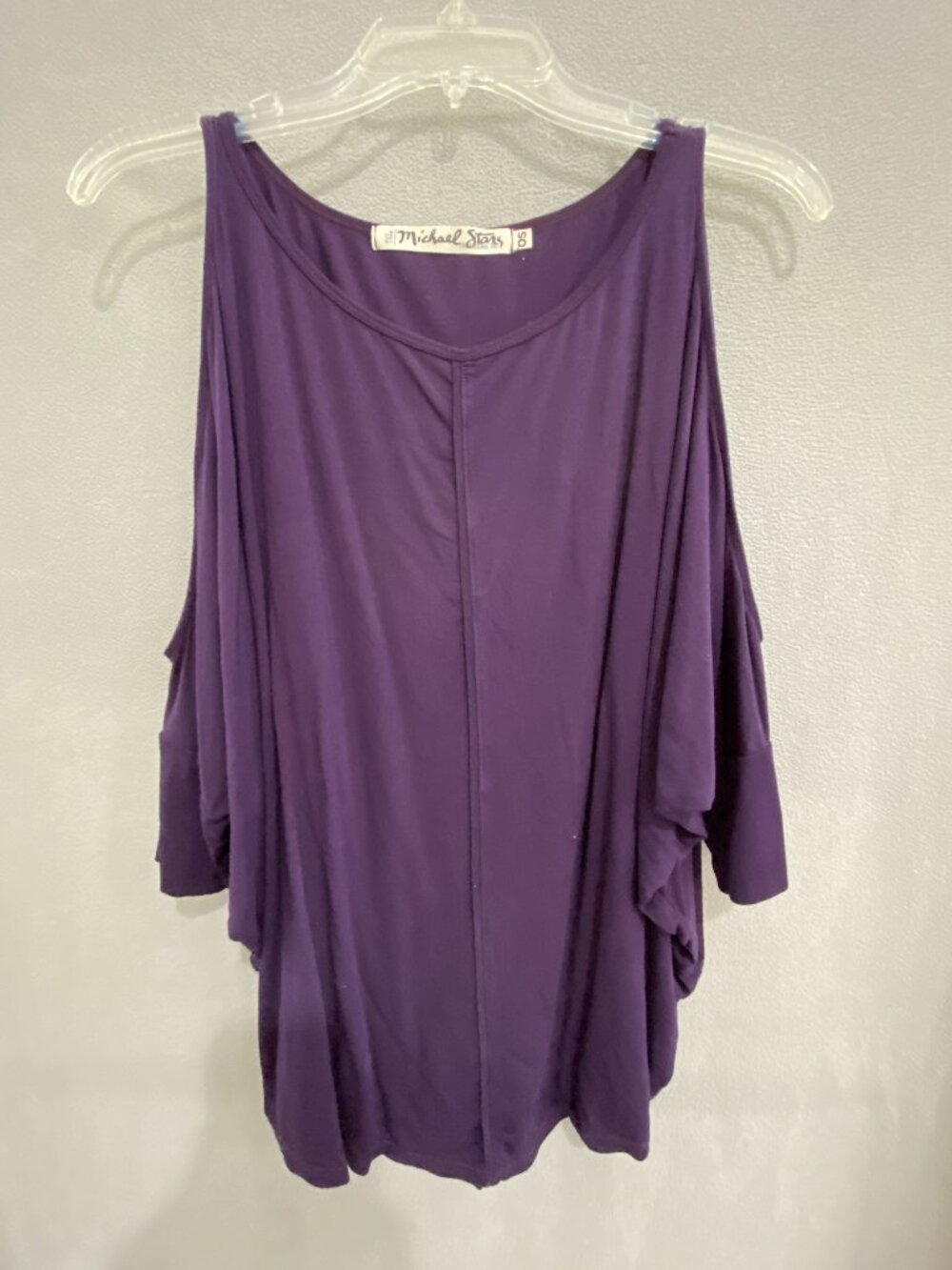 Michael Stars Purple Cold Shoulder Tunic Top OS Soft Stretch Casual